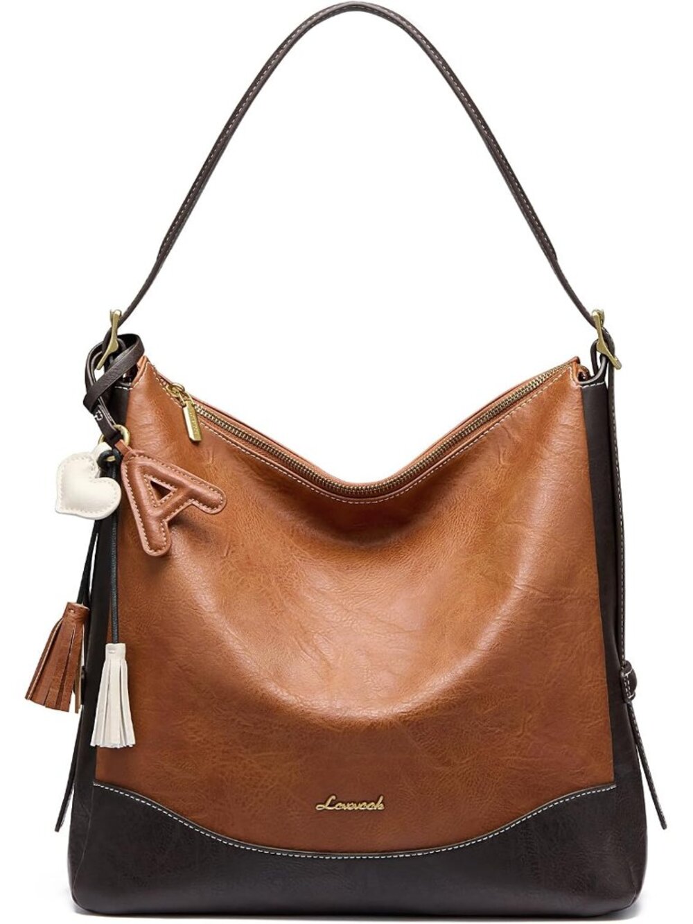 Hobo Bags for Women with Initial Charm, Soft Women's Crossbody Handbags Slouchy